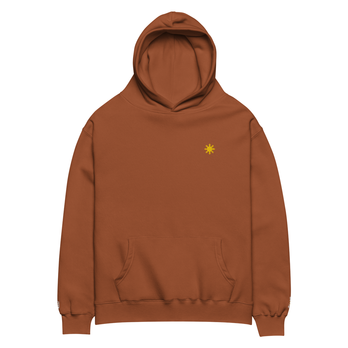 SUN + SCRIPT + JEEPNEY - oversized hoodie - Clay Brown