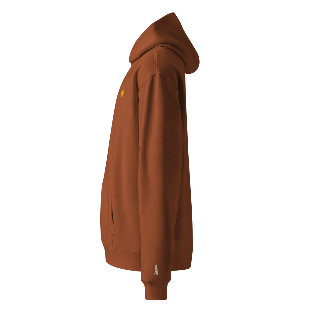 SUN + SCRIPT + JEEPNEY - oversized hoodie - Chestnut Brown