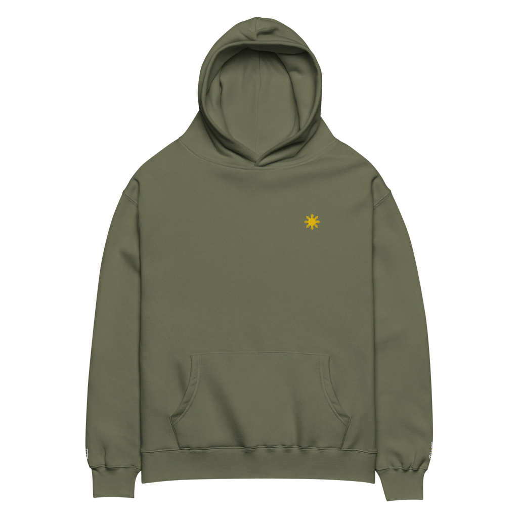 SUN + SCRIPT + JEEPNEY - oversized hoodie - Chestnut Brown
