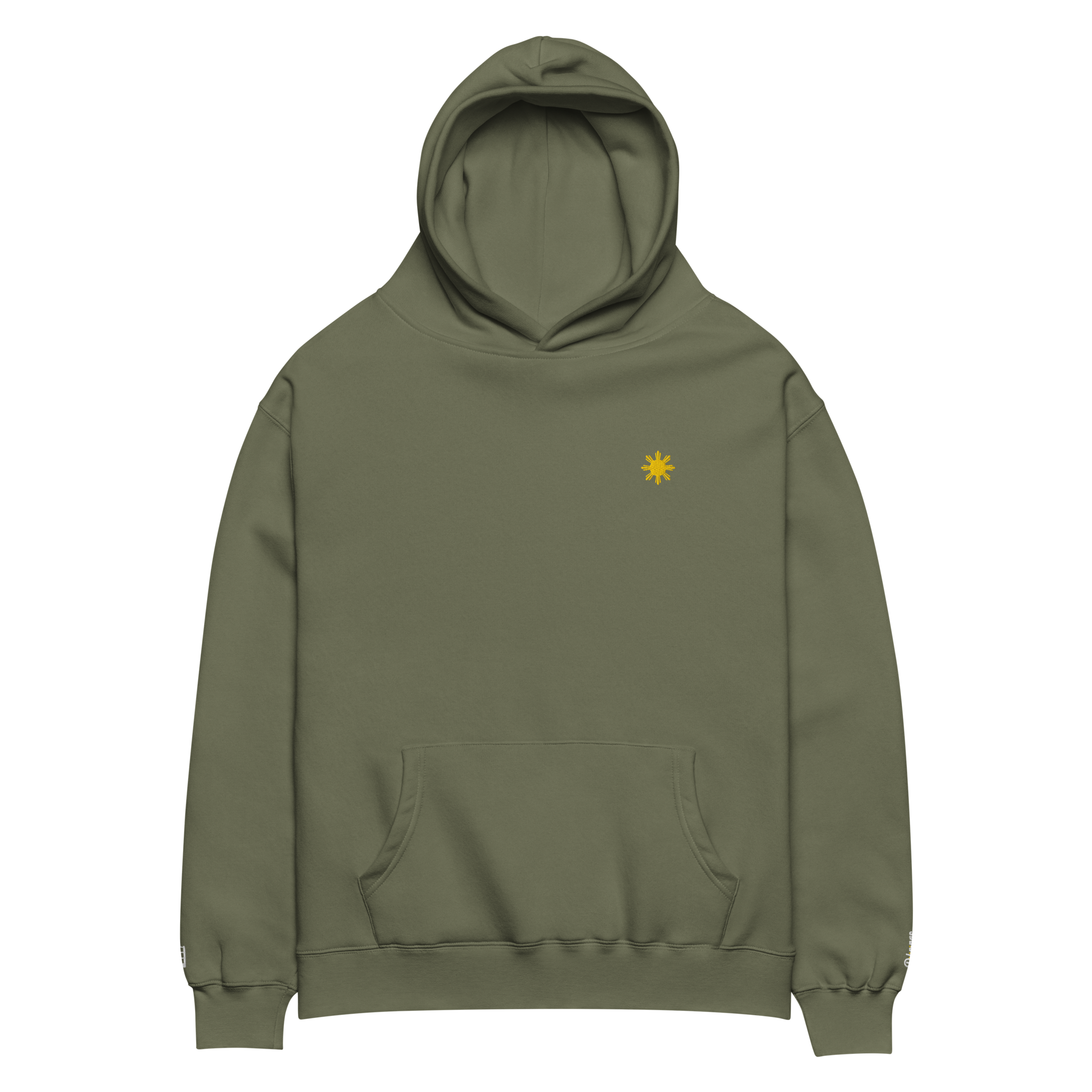 SUN + SCRIPT + JEEPNEY - oversized hoodie - Cypress Green