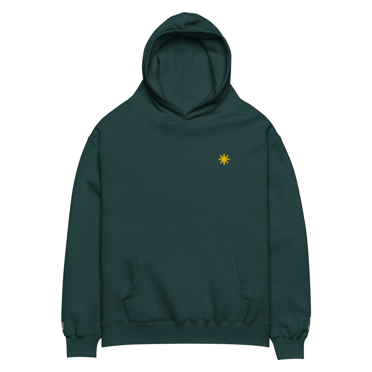 SUN + SCRIPT + JEEPNEY - oversized hoodie - Pine Green