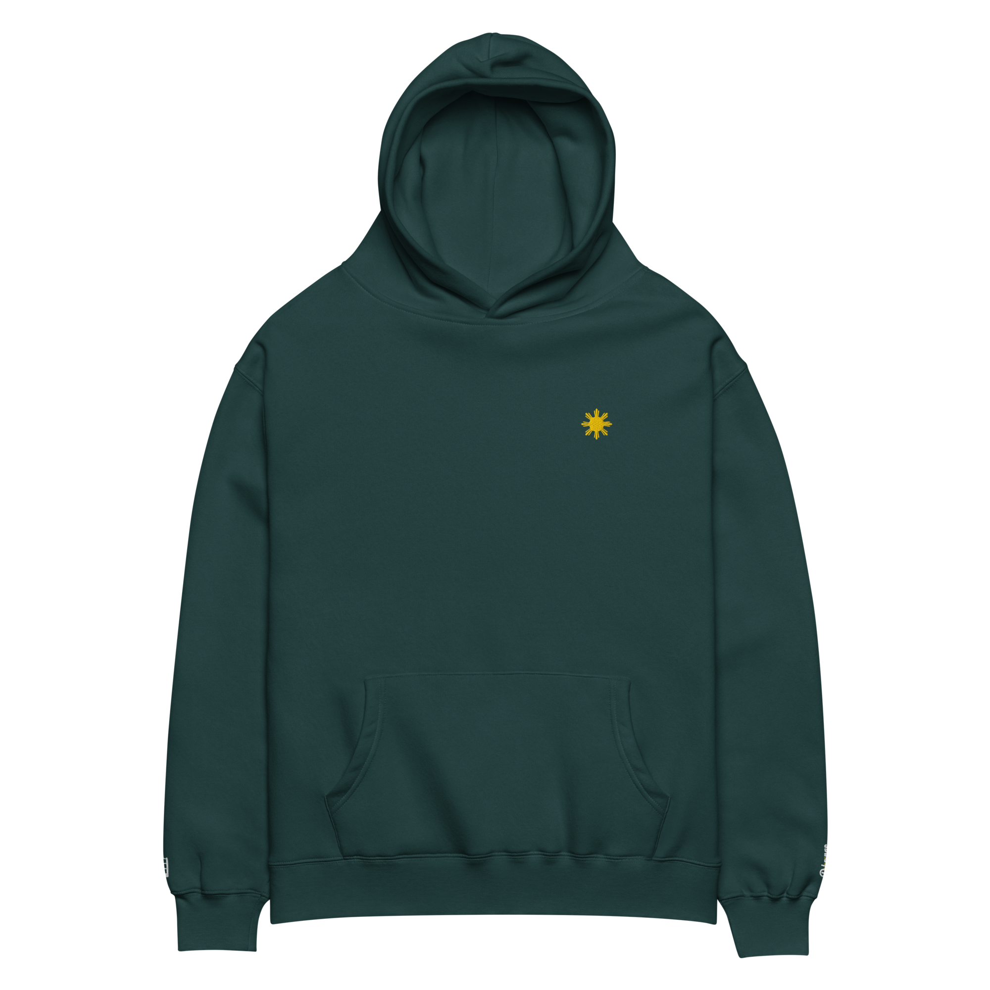 SUN + SCRIPT + JEEPNEY - oversized hoodie - White Heather